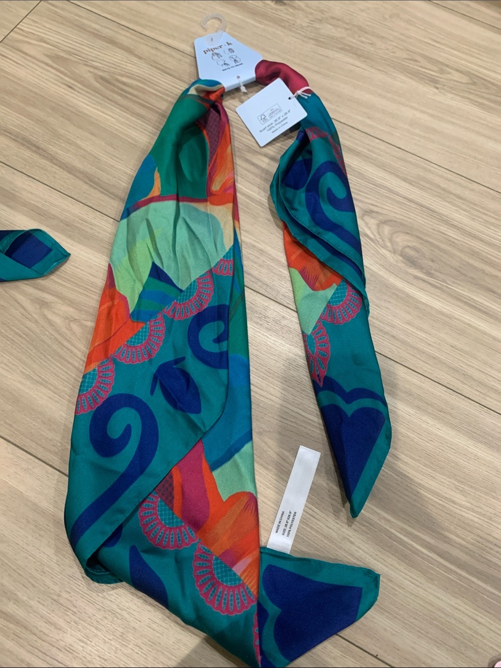 Piper K Multi-Color Patterned Neck Scarf -
